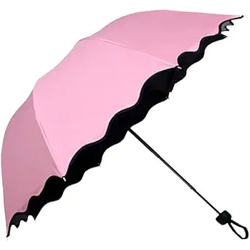 CPD Empire Fancy Magic Umbrella Changing Secret Blossoms Occur With Water Magic Print 3 Fold For Women Men And Children Umbrella Flower Print Sun And Rain