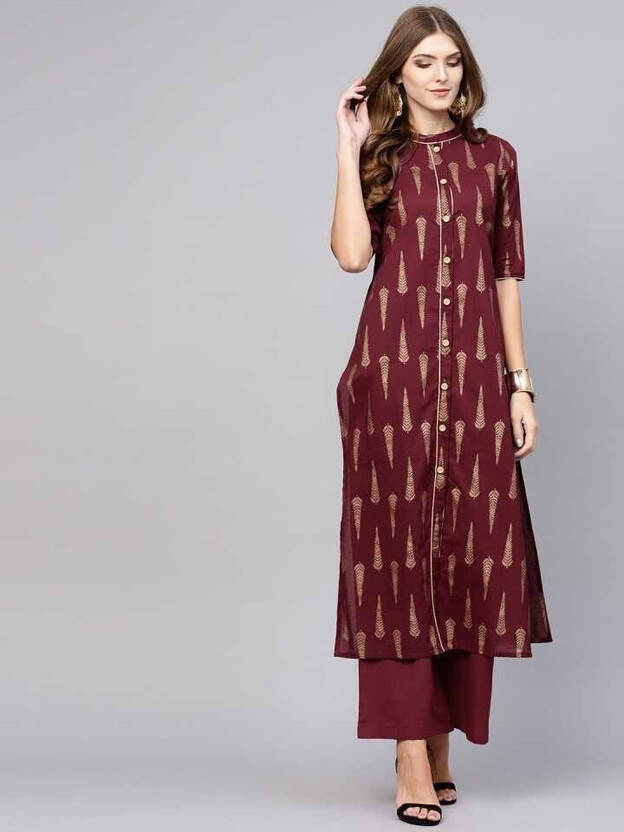 Women Viscose Rayon Kurti Palazzo Set