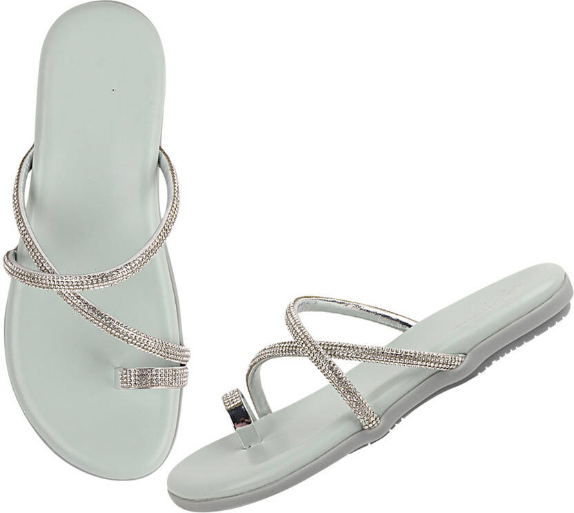Women Flats Sandal(Green , 8)
