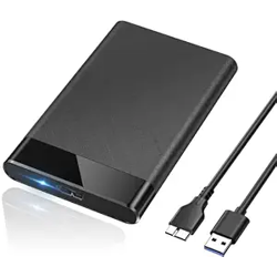 Dyazo 2.5 Inch SATA USB 3.0 HDD / SSD Portable External Hard Disk Enclosure 7 MM and 9.5 MM Tool Free , Supports UASP Max Upto 6TB (Black)