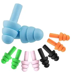 Reusable Silicone Earplugs, 5 Pairs of Noise Reduction Ear Plugs, Suitable for Sleeping, Swimming, Snoring, Concerts, Airplanes, Travel,work