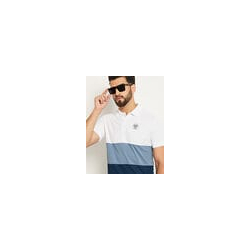Regular Fit Colourblock Polo T-Shirt with Ribbed Hem