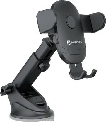 Portronics Car Mobile Holder for Dashboard, Windshield(Black)