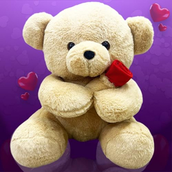 ToyMagic Teddy Bear with Rose - 55 cm | Soft Toy | Lovable Huggable Cute Teddy Bear Plush Toy | Best for Grandparents, Diwali, Baby Shower, Birthday, Raksha Bandhan, Valentine Gift