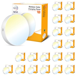 wipro Garnet 12W Rimless Round CCT Surface Panel | Colour Changing Panel | Warm White, Neutral White, Cool White | Elegant Rimless Design | Surface Mounted LED Downlighter for Ceiling |Pack of 20