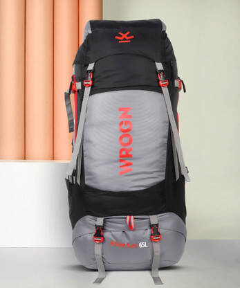 Trekking Bag For Hiking/Camping/Outdoor Sports with Rain Cover/Shoe Compartment Rucksack  - 65 L(Grey)