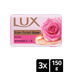 LUX Set of 3 Even Toned Glow Rose Soap with Vitamin C & E - 150 g Each