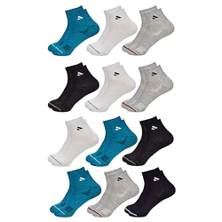SJeware 12 Pairs Solid Cotton Ankle Length Socks for Men & Women, Multicolor, Pack of 12, Free Size