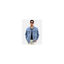 Men Regular Fit Denim Jacket with Flap Pockets