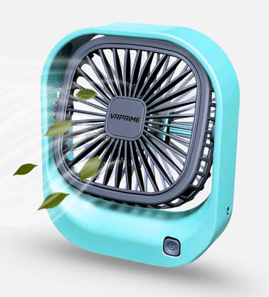 VRPRIME Rechargeable Mini Fan Personal Desk Fan with Three-Speed Settings Portable Fan 1000mAh Battery Rechargeable Fan(Blue)