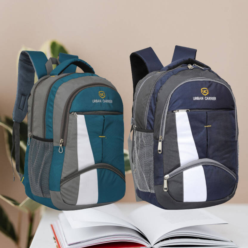 Large 45 L Laptop Backpack UC-1061 Pack of 2 combo Bag office/school/college Waterproof(Multicolor, Blue)