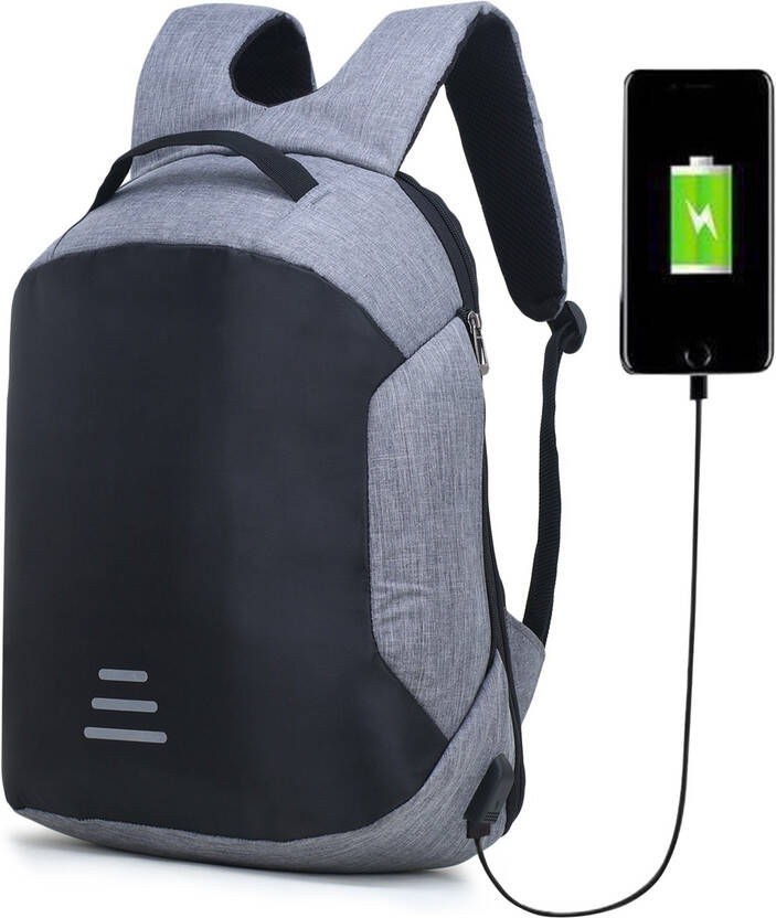 Medium 30 L Laptop Backpack Anti Theft water Repellent 15.6 inch Laptop Backpack Bags with USB Charging port(Grey)
