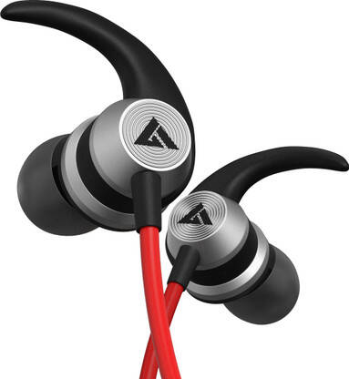 Boult X1 with Dual Dynamic Drivers, BoomX Rich Bass, In-line Control, IPX5 Wired(Red, In the Ear)