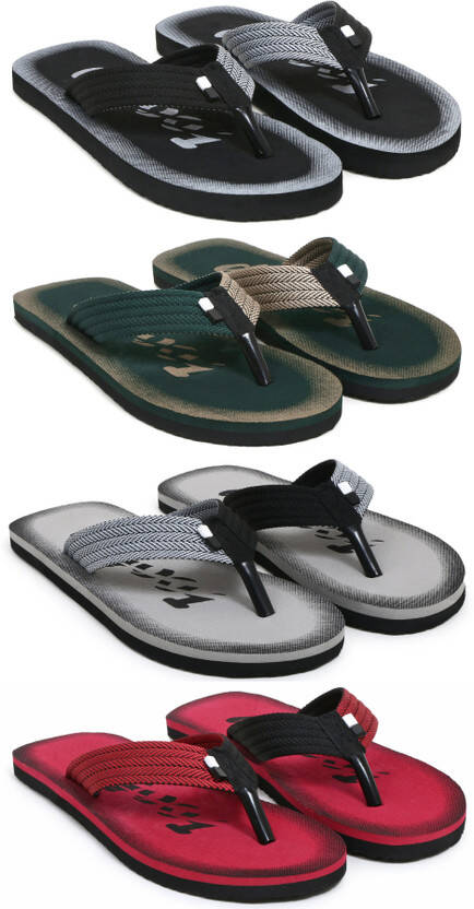 Footup 4 Pair Comfortable|Ultra-Light|Stylish and Trendy|Flip Flops for Men Men Slippers(Multicolor , 10)