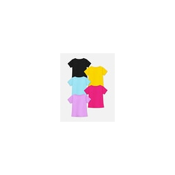 Pack of 5 Girls Regular Fit Round-Neck T-Shirts
