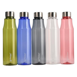 PEARLPET Ellie Round BPA-free Plastic Water Bottle Set of 5 Pcs, Each 750ml (Multicolour)
