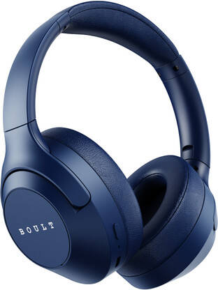 Boult Flex 80Hrs Battery, ENC Mic, 40mm Boosted Drivers, 4EQ Modes, Supreme Bass, 5.4v Bluetooth & Wired(Navy Blue, On the Ear)