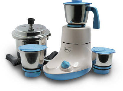 Pigeon Glory 550 W Mixer Grinder (Multicolor, 3 Jars) with IB 3 Ltr Pressure Cooker Special Combo(14453 | 3 Jars | White, Blue)