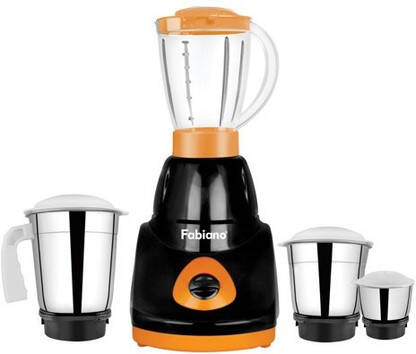 Fabiano SMART 750 W Mixer Grinder(FAB-MG-SMART | 4 Jars | Black & Orange)