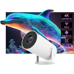 MEGAWISE Andriod 5G WiFi Projector Home 4K Support 1080P Smartphone Full HD Portable Builtin YouTube Other Apps Auto Keystone 4000 Lumens 200  Screen Compatible 4K TV Stick (MP46) Black