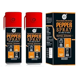 Self-Defense, Pepper Spray, Personal Safety, Protection, Incapacitation, Attacker, Safety Lock, self-Protector, Women Safety, (110ML Pack of 2 Red)
