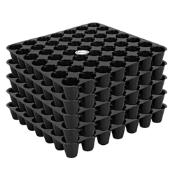 RHT 2 Agriculture Garden Plastic Seed Germination Seedling Tray Plant Grow Starting Pro Tray, for Flower, Vegetable | Reusable and Easy to Handle (Black 50 Cavity), 2 Pieces