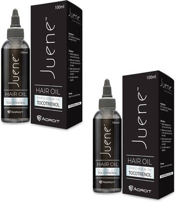 Juene Hair Oil|Enriched with Tocotrienol|Coconut Oil|Antioxidant Support |Hair Protection|For Damaged Hair|Vegetarian-Pack of 2 Hair Oil(200 ml)