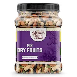 Marwar Seth Healthy Nutmix 500g, Dried Almonds, Black Raisins, Cashewnuts, Cranberries, Black Dates & Many More. (Pack of Jar)