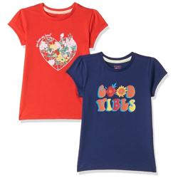Amazon Brand - Symbol Girl's Regular T-Shirt (AW22SMGKTEEPO2-01_Multi 6 4-5 Years)