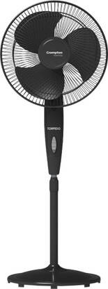 Crompton Highspeed Torpedo 400 mm 3 Blade Pedestal Fan(Black | Pack of 1)