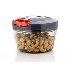 Clazkit Plastic Kitchen Dori Handy Vegetable and Fruit Manual Onion Dry Fruit Salad Maker Vegetable Quick String Chopper Machine, Cutter  3 Stainless Steel Blades, 450ml/500ml/550ml,(Color May Vary)
