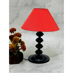 contemprary Table lampwith red Shade