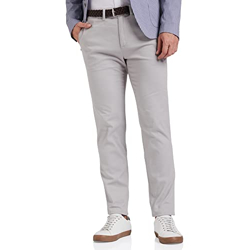 Amazon Brand - Symbol Men's Casual Cotton Mid Rise Pants | Chinos | Trousers (Regular Fit) (Lt. Grey M2), 36