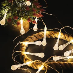 Lexton Fairy 14 Water Drop/Bottle LED String Light | 14 LED, Plug Sourced, 4 Meter Long | Suitable for Diwali, Birthday, Festival, Wedding, Party, Patio, Lawn, Restaurants (Pack of 1, Warm White)