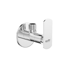 GLOXY Chrome Finished One Way Brass Angle Valve Cock with Jet+ Lever - Wall Mount Angle Valve Cock for Toilet, Kitchen Sink, Bathroom & Wash Basins - 10 Years Warrenty