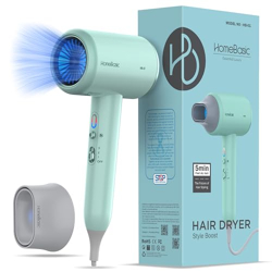 HOMEBASIC 2400W Fast Hair Dryer with Cool & Hot Settings| High-Speed Blow Dryer 3 Speeds, 20,000 RPM Motor| Strong Air Flow, 360 Concentrator Nozzle, Overheat Protection for Women, Temperature LED