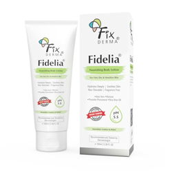 Fixderma Fidelia Nourishing Body Lotion | Moisturizer for face & Body | Body lotion for Women & Men | Body Lotion for Sensitive & Very dry skin with Rice Brain Oil & Aloe vera - 100Ml