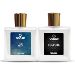 Oscar Ice Man & Kulture Eau De Parfum For Men, 100ml (Pack of 2) | Long Lasting Perfume for Men & Women | Premium Luxury Fragrance Scent | Aromatic Blend of Bergamot, Grapefruit, Amber,Mint, White Musk & Sandalwood | Long Lasting Smell