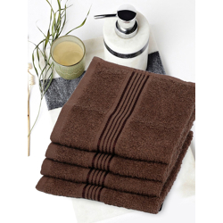 KOPA Set Of 4 Brown Solid 380GSM 100% Cotton Hand Towels