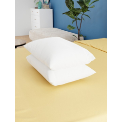 White 2 Pieces Microfiber Filling Breathable Sleep Pillows