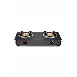 Greenchef Black Glass Top 2 Burner Gas Stove