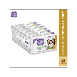 BOROPLUS Set of 8 Antiseptic Moisturising Soap With Neem, Eucalyptus & Honey - 125g Each