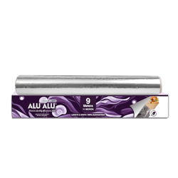 ALU ALU 9 Meter Silver Aluminium Foil | Premium Quality | 11 Micron Thickness | Keeps Food Warm and Hygienic | Ideal for Food Wrapping, Packing, Storing and Serving
