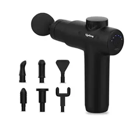 Lifelong Gun Massager Machine for Pain Relief - Body, Neck, Shoulders, Back, Arms & Feet Massager - 6 Speed Settings -7 Heads Attachment (LLGM109, Black)