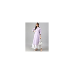 Women Striped Round-Neck Straight Kurta