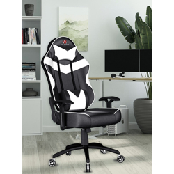 ASE GAMING White Infinity Series Footrest Neck & Lumbar Pillow Gaming Chair