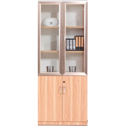 Lakdi The Furniture Co Home & Living Room Furniture Wooden Filing Storage Cabinet Book Shelf with 4 Door Adjustable Shelf Inside, Openable Shutter (DOL-513)