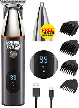 BOMBAY SHAVING COMPANY Multigroomer Kit | Trimmer for Men Fully Waterproof Trimmer 90 min  Runtime 10 Length Settings(Grey)