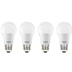 wipro Garnet Base E27 5-Watt LED Bulb (Pack of 4, Yellow)