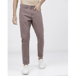 Slim Fit Flat-Front Casual Trousers